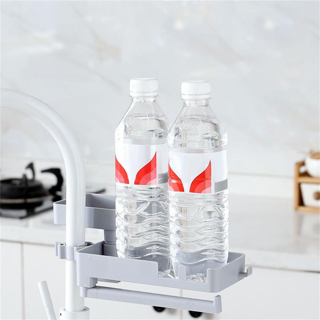 Faucet Sponge Holder Kitchen Bathroom Countertop Washing Towel Storage Rack Sink Space Saving Washcloth Organizer Shelf