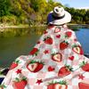 Strawberry Heart Outdoor Flannel Blankets, Outdoor Travel, Home Blankets, Fan Gifts,Suitable for All Seasons, Christmas Gifts. R1127096