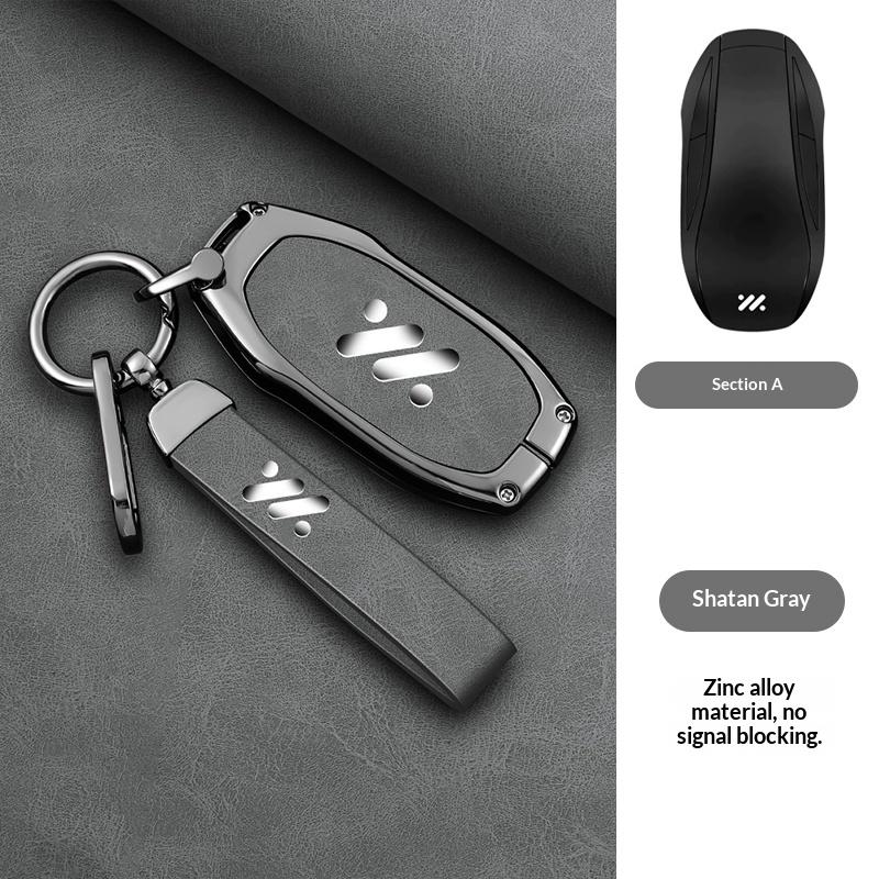 Zinc Alloy Leather Car Key Case Lm Zhiji Ls6 Max Ls7 Pro L7 L6 Key Fob Car Key Box Protective Case Key Cover Car Accessories