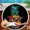 Tropical Fruit Pineapple Beach Towel Microfiber Floral Bath Shower Towels Round Beach Blanket Summer Swimming Shawl Yoga Mat