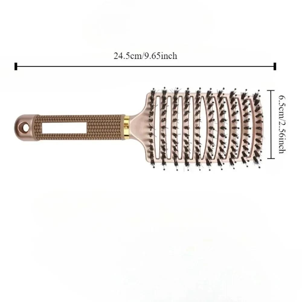 Women Magical Brush Detangler Detangling Boar Bristle Hair Brush Arched Design