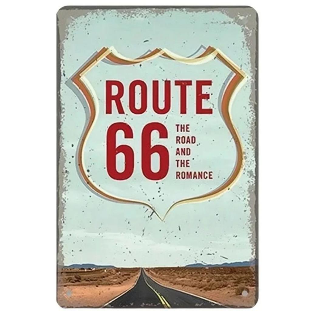 USA Route 66 Metal Signs Wall Poster Plaque Warning Sign Vintage Iron Painting Decoration for Home Cafe Living Room Club Bar
