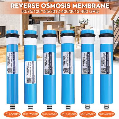 50/75/100/125/400GPD Ters Osmoz RO Membran Su Filtresi Yedek RO Su Sistemi Filtresi Su İçme Arıtma Mavi