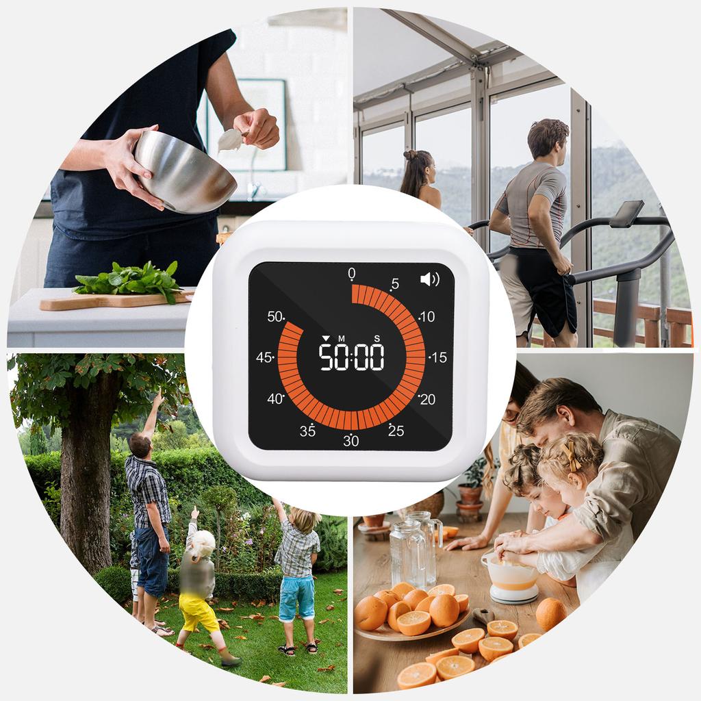 Vizuální časovač Tichý dobíjecí Magnetická zadní strana Odpočet Nahoru Digitální časovač se stojánkem pro studium pečení vaření