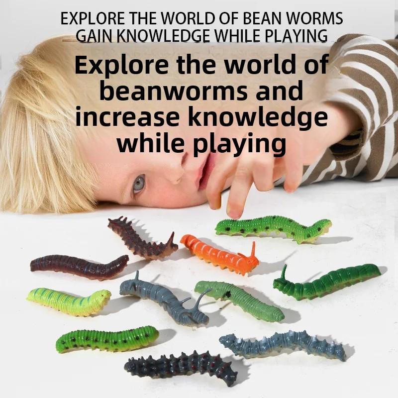 12pcs Insect Models Caterpillar Prank Animal Models Crawling Insects Action Characters Children's Educational Toys Prank Toys