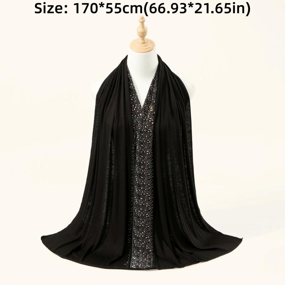 Shinny Hijab Scarf Solid Color Turban Bandana New Headband Headscarf  For Women