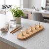 DIY Nail Art Tool Practice Stand with Wooden Base, Magnetic Press-on Holder Acrylic Display for Painting Nails, False Home Salon Manicure