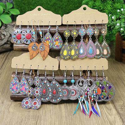 Boho Style Multi-Style Women's Earrings Geometric Shape Dangle Ear Zircon Match Various Party Decor Gifts