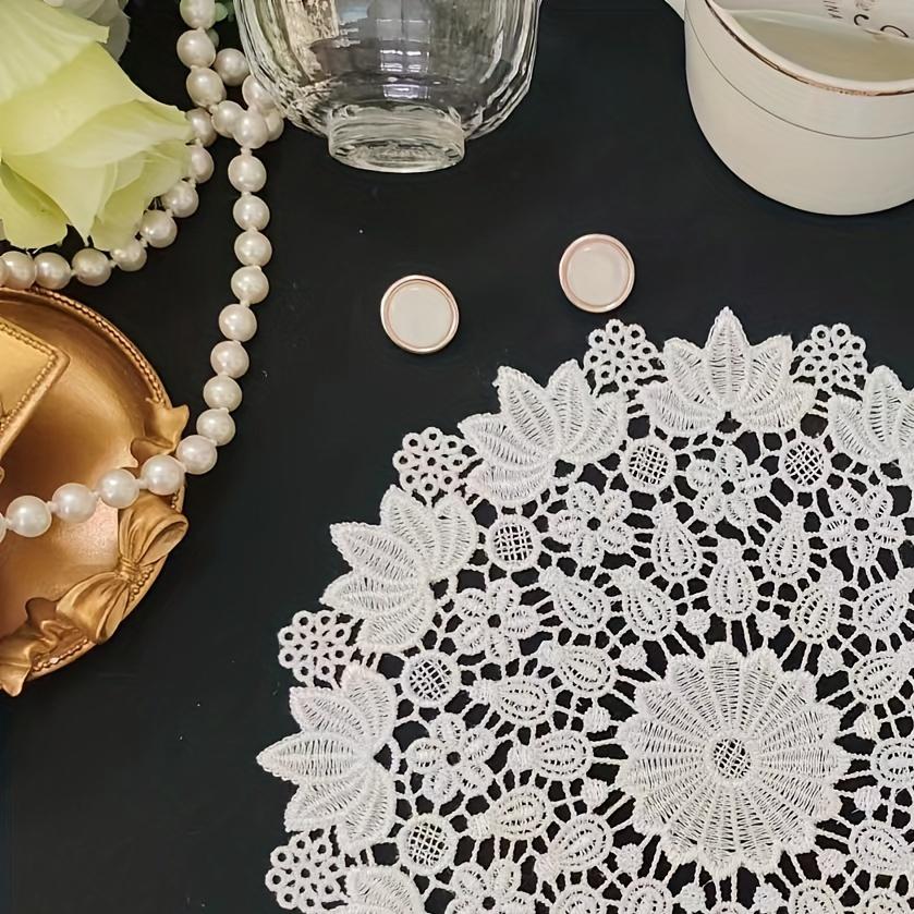 2pcs Vintage White Lace Table Mat, Plate Mat,  Home Kitchen Dinning Table Decoration