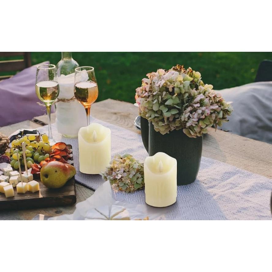 USB Rechargeable Pillar RGB Candle light Paraffin Wax Dancing wick w/18keys Multi-color Remote Home Party table Decoration