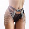 Neu Eingetroffen Frauen PU Leder Joker Sexy Leistung Schmuck Taille Kette Punk Trend Quaste Kette Taille Gürtel