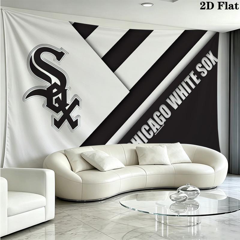 Chicago White Sox Wall Tapestry Aesthetic Wall Hanging Printed Fabric Blanket Decorative Tapestries for Bedroom Living Room Home Decor