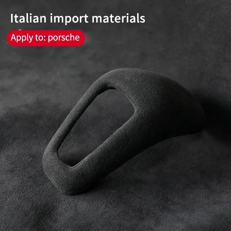 Car Interior Suede Gear Shifter Knob Cover Transmission Handle Lever Trim For Porsche Cayenne 2018