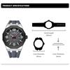 Naviforce Men's Fashion Quartz Watch Polygon Dial Luminous Hands Calendar Silicone Strap 30m Waterproof Casual Men's Boy's Watch NF8079