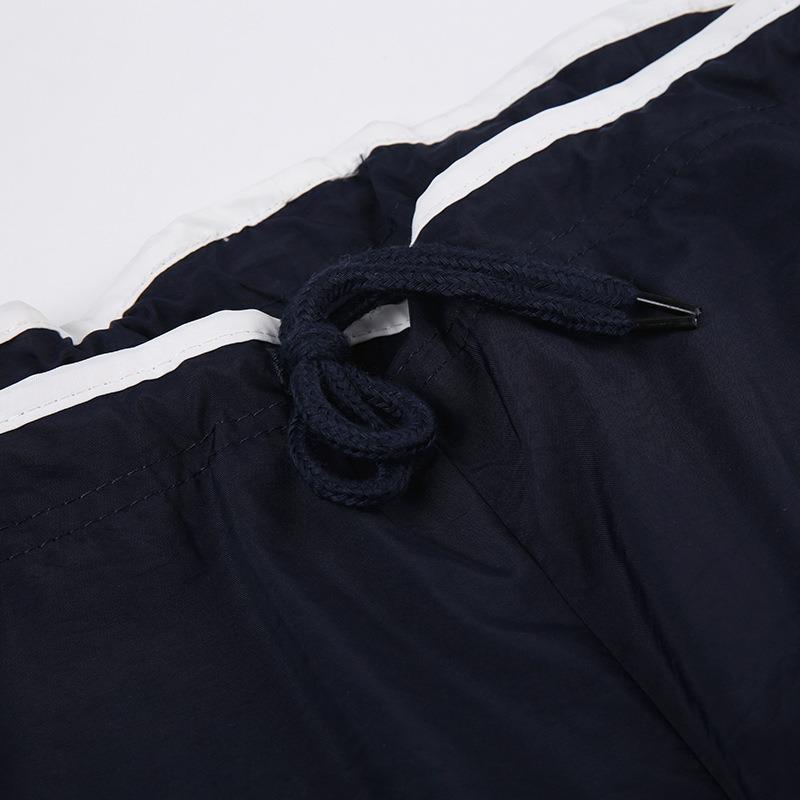 Women's Street Sports Webbing Colour Collision Casual Trousers Spring and Summer New Elastic Waist Tie Loose Wide Leg Trousers Tide