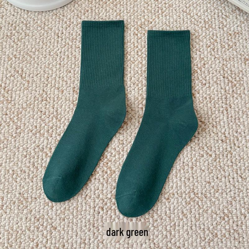 Bunte Damen Kniehohe Candy Color Scrunch Socken - Trendy, Ganzjährig, Mittelhoher Schaft, Einfache Tanz Baumwollsocken