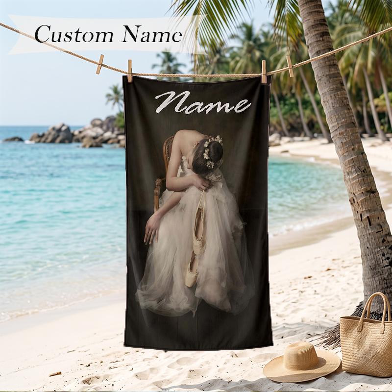 Elegantes Ballett Individuell Bedrucktes Strandtuch Personalisierbares Weiches Handtuch Zum Schwimmen Strand Reisen