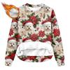 Women's Fashion Casual Long Sleeve Christmas Printed Round Neck Top Sweatshirt