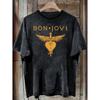 2026 Heißer Verkauf Vintage Gewaschenes Bon Jovi T-Shirt Geflügeltes Schwert Herz Grafik-T-Shirt Hard Rock Band Unisex Baumwolle Lässig Locker Fan Kurzarm-Oberteile