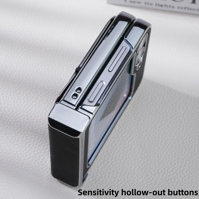 For Samsung Galaxy Z Flip 8 7 6 5 4 3 5G Fingertip Stand Leather Waterproof Anti-Fingerprint Anti-Drop Anti-Folding Phone Case