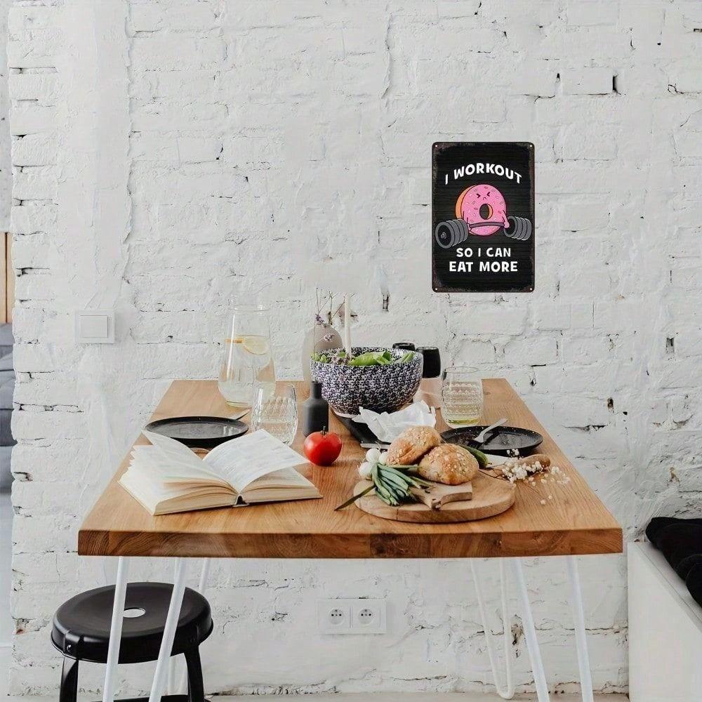 Vintage Motivational Donuts Metal Wall Art Sign Kitchen Decor