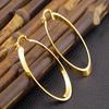 14K Gold Plated Oval Hoop Drop Earrings for Women Wedding Elegant Jewelry Gifts