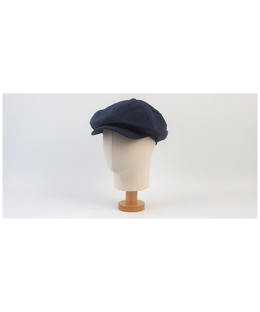 Yunibeosyeolkemiseuteuli Linen Navy Loose Fit Newsboy Cap