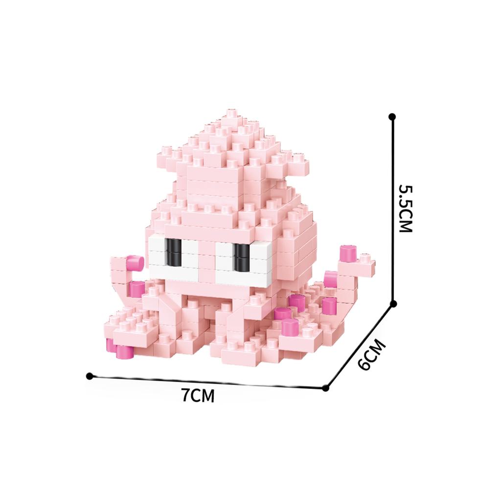 KNEW BUILT Clownfish Whale Seahorse Shark Oceanic Micro Mini Building Block Toy-Puzzle Gift for KidDecorate RoomsEasy Assemble