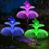 Colorful LED Solar Jellyfish Fiber Optic Garden Lights - Decorative Courtyard and Lawn String Lights