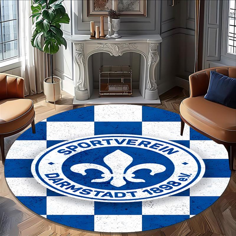 1pc Football Team Print Round Carpet Chair Round Carpet Suitable for Bedroom Living Room Home Decorative Carpet
