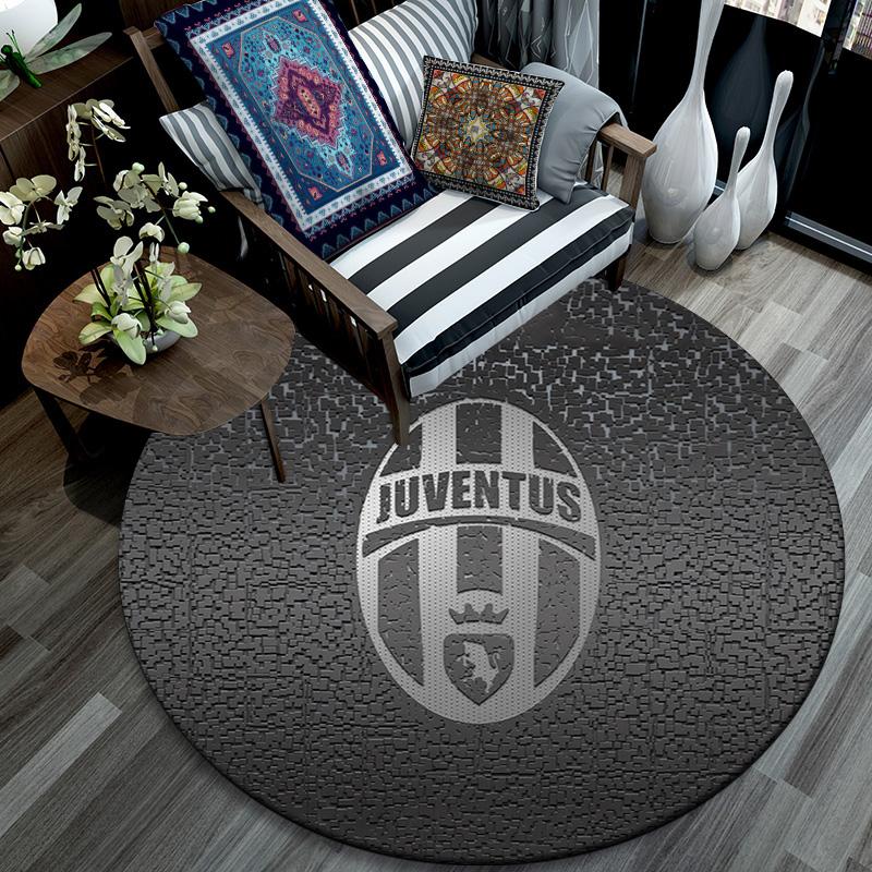 Juventus Football Club4 Round Area Rug,Carpet Rug for Living Room Bedroom Sofa Playroom Decor,Non-slip Floor Mat