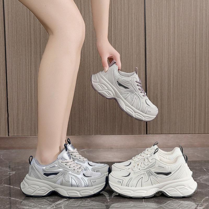 Brand Luxury Women's Chunky Casual Sneakers Spring Trend Mesh Breathable Women Vulcanized Shoes Ola Dad's Shoes Fitness Trainers