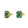 Swarovski Green Gold Tone Clover Stud Earrings 5666236