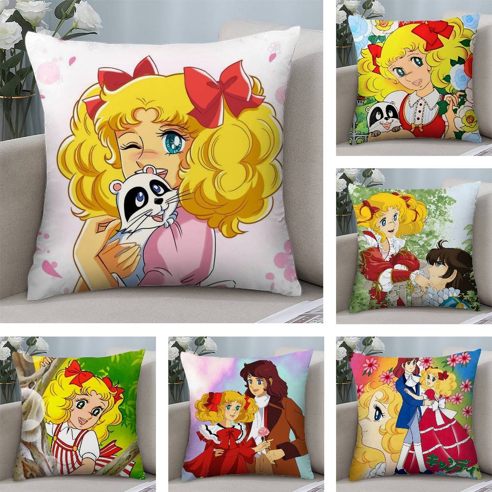 Poszewka na poduszkę Pluszowa tkanina Miękka Dwustronny nadruk Anime C-Candy Candy Poszewka na poduszkę na sofę Poduszki dekoracyjne