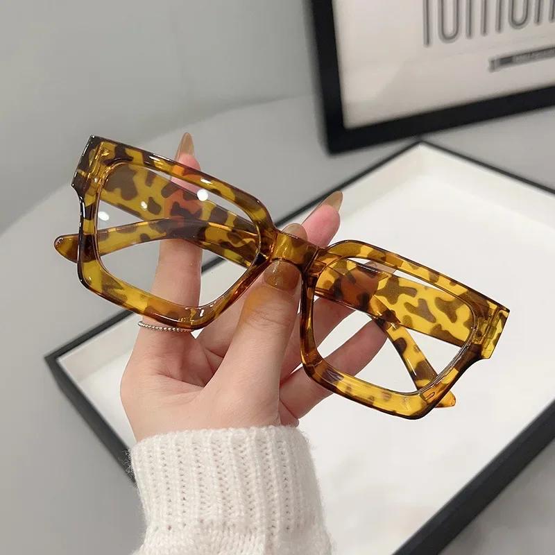 

Thick Edge Square Frame Decoration Street Wear Flat Mirror European and American Transparent Computer Eyewear Women Men