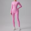 Cross-border Half-Zip Slimming Yoga Jumpsuit - Nude Feel One-Piece Dance & Fitness Wear