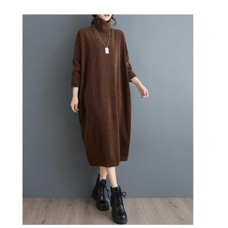 Autumn High-collar Fashion Slim Temperament Casual Long-sleeved Dress