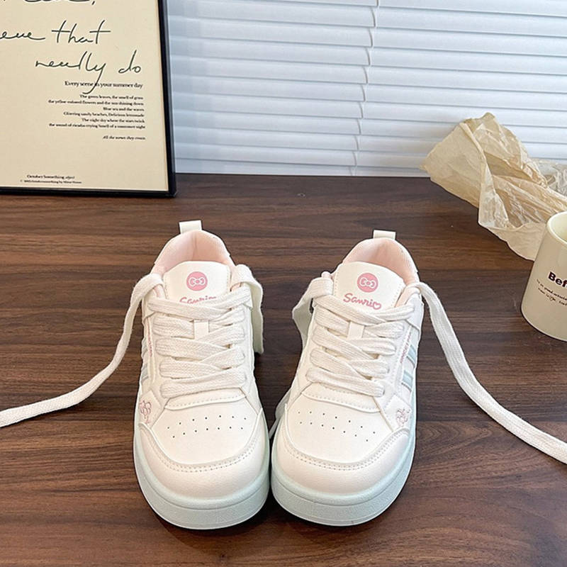 

2025 autumn new breathable versatile little white shoes for women ins tide students flat-bottomed leisure sports moral training board shoes for women 40 бежевый