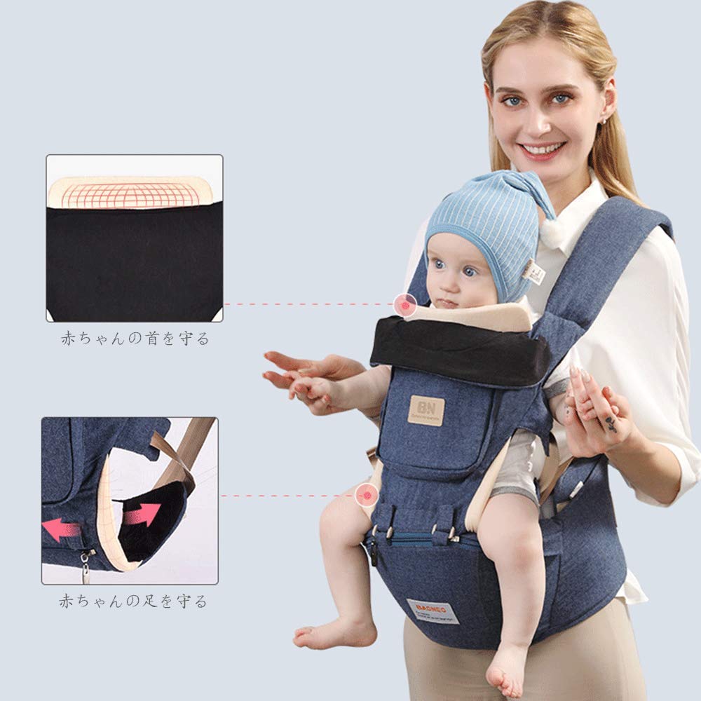 Lukaedy Multifunksjonell Baby med Avtakbart Hoftesete og Midje for Nyfødte til 3 År Pustende 3D Memory Foam Sete Bæresele, 12-veis, Bæresele, Gammel,