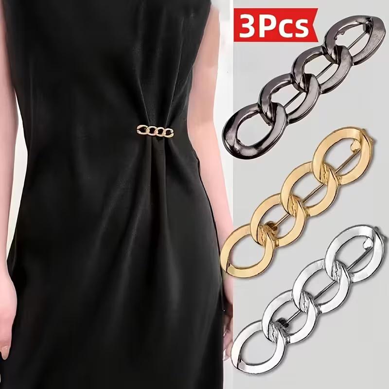 

4-in-1 No-Sew Waist Buckle: Adjustable Belt for Jeans & Dress Sleeves. 3pcs Alloy Snap Fastener, Fits Most Waistbands. чорний