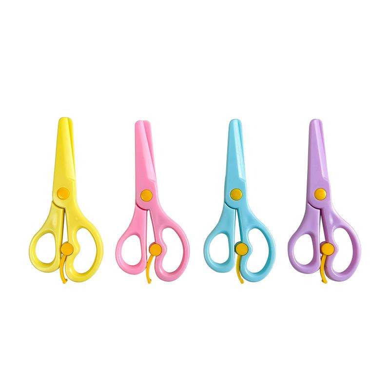 1/4pcs Macaron Color Plastic Scissors for DIY Paper Work Plastic Blunt Tips Craft Supplies School Art Paper Cutting