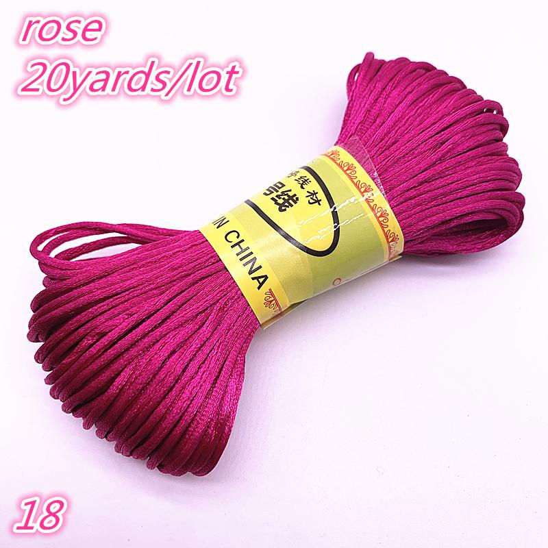 20yards/lot 1.5mm Chinese Knot Line Cord Silk Satin Cord Nylon Cord DIY String Necklace Bracelets Cord