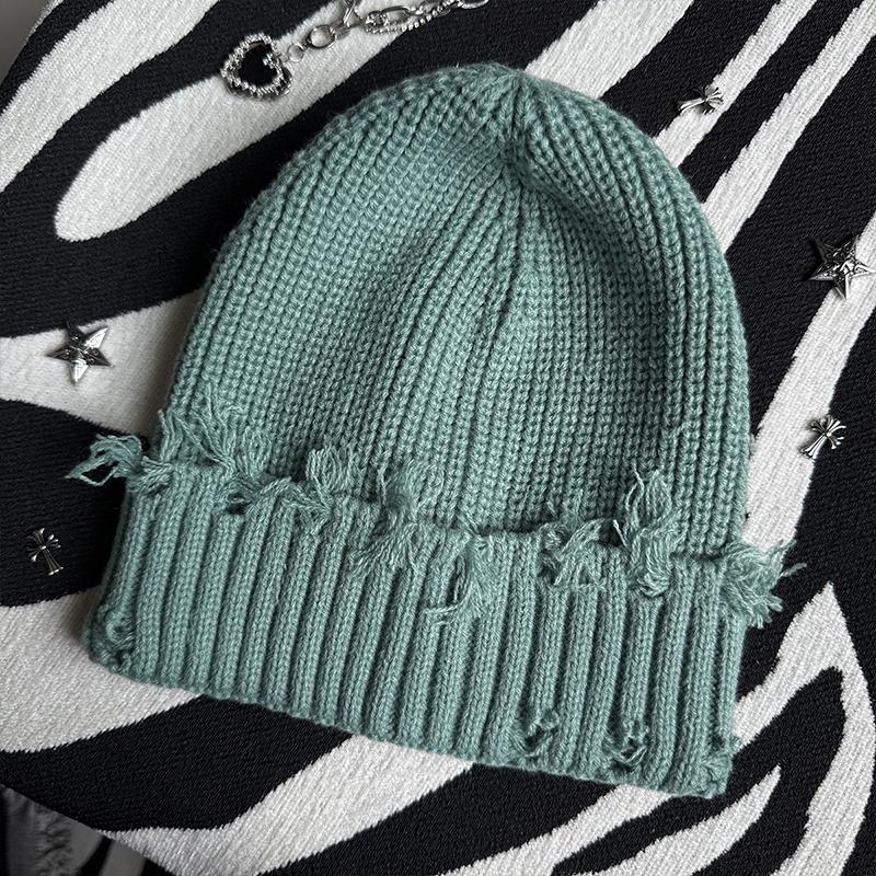Unisex Streetwear Hats Knit Winter Beanie Hats Hip Hop Street Style Checked Beanie Hats