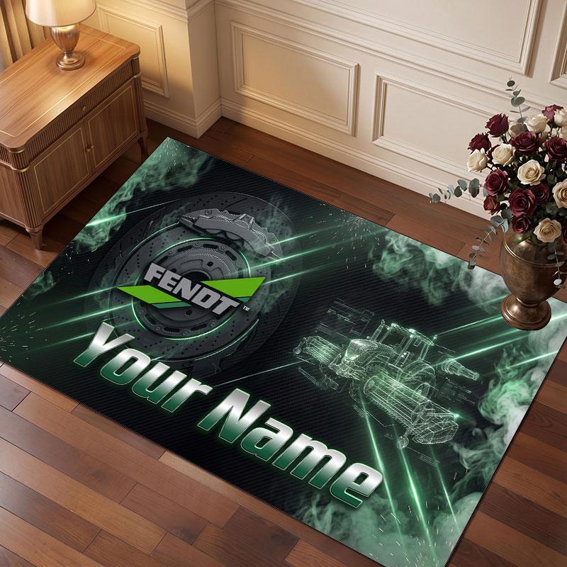 Tappeto in Cristallo Vellutato Personalizzato Fendt, Tappeto Morbido Antiscivolo con Testo Nome Personalizzato per Soggiorno Camera da Letto