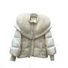 European New Natural Fox Big Fur Collar Down Jacket Women's Short Thickened Warm Loose Pie Overcome Coat
