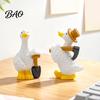 Lovely Gift for Friends Mini Garden Duck Figurine, Cute Farm Dolls, Small Desktop Home Office Decor Car Dashboard Figurines, Micro Landscape Ornaments