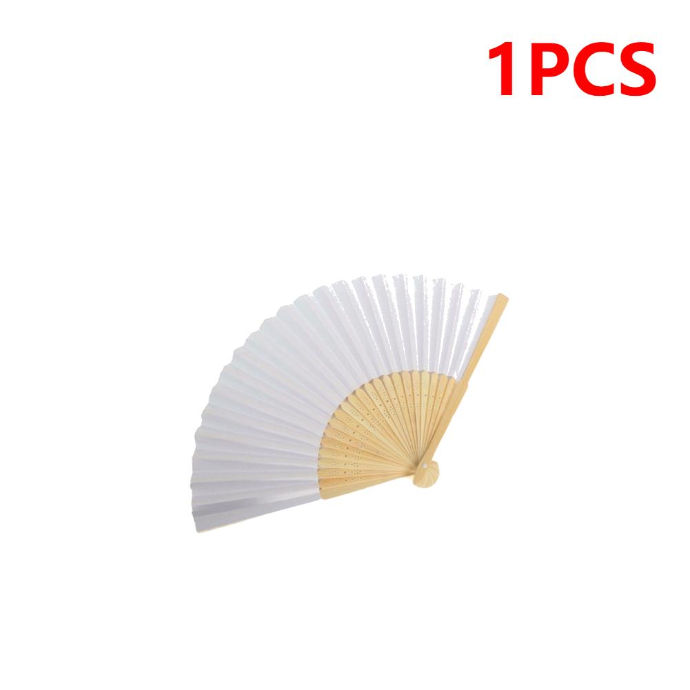 50/1pcs DIY Paper Bamboo Folding FanAdults Kid Hand Fans Calligraphy Painting Practice Blank White Fan for Wedding Room Decor