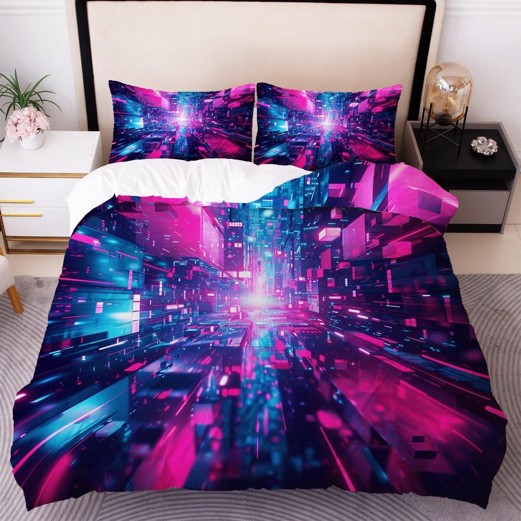 Color Block Duvet Covers for Kids Boys Girls Queen Quilt Covers Lightweight Down Room Decor 2 Pillowcases 1 Duvet Cover No Quilt