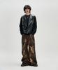 NOT4NERD Distressed Oil Washed Wide Denim Pants - Brown