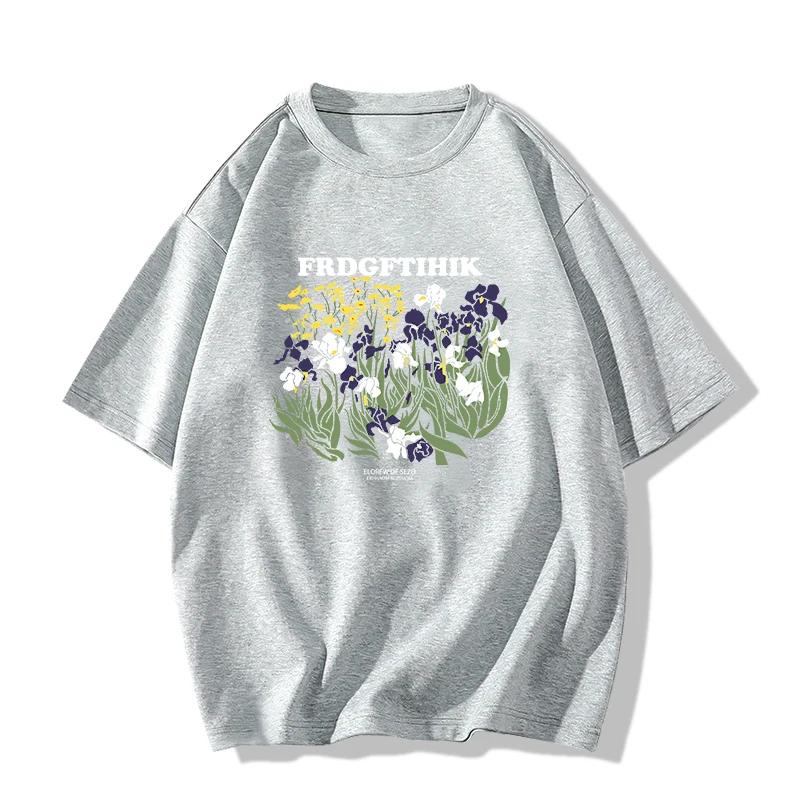 Summer Casual Oversized T Shirt Pure Cotton T-shirts for Men Harajuku Funny Cartoon Print White Y2k Tops Male Streetwear Youth